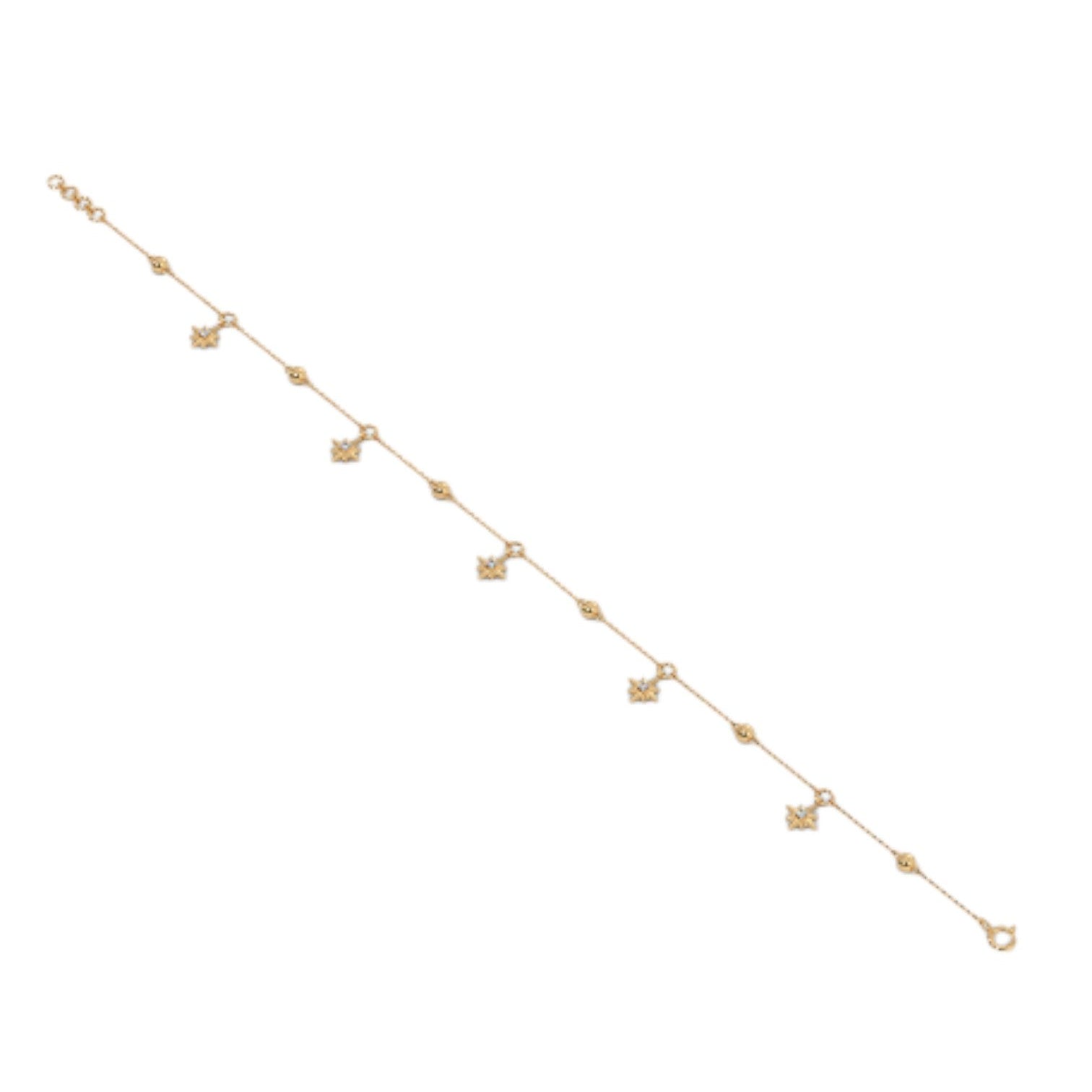 925 Sterling Silver Gold Plated Star and Style Anklet By Kesardeep Impex For Women